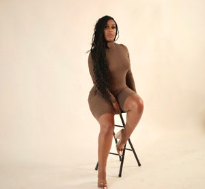 Catch Flights Romper - Mocha  - Petite