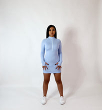 Load image into Gallery viewer, Knockout Dress - Dusty Blue
