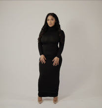 Load image into Gallery viewer, Always On Time Rolled Neck Dress - Black
