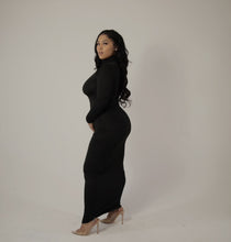 Load image into Gallery viewer, Always On Time Rolled Neck Dress - Black
