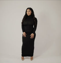 Load image into Gallery viewer, Always On Time Rolled Neck Dress - Black
