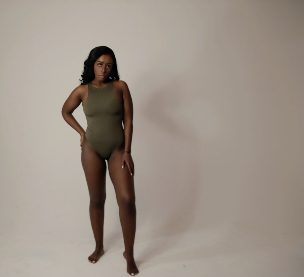 Bare With Me Bodysuit - Army Green