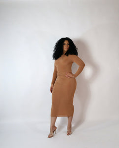 Formally Yours Dress - Tan