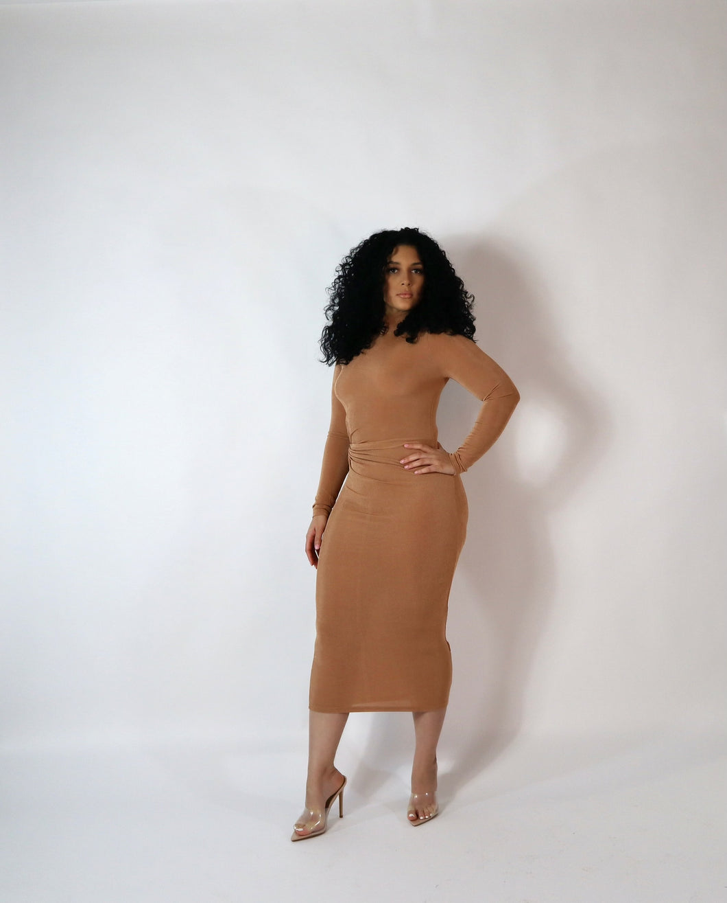 Formally Yours Dress - Tan