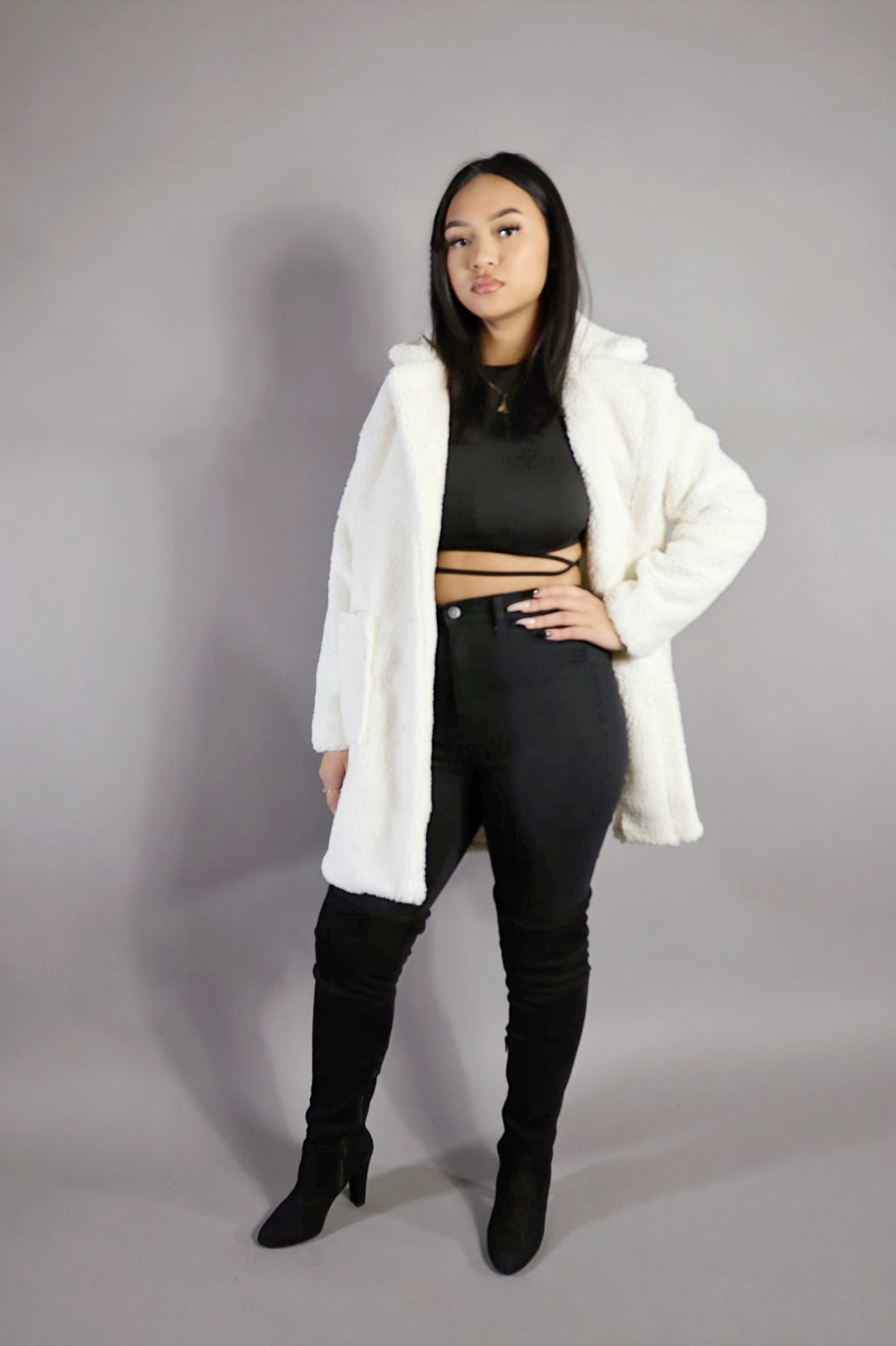 Totally Teddy Coat - Snow